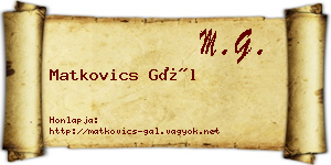 Matkovics Gál névjegykártya